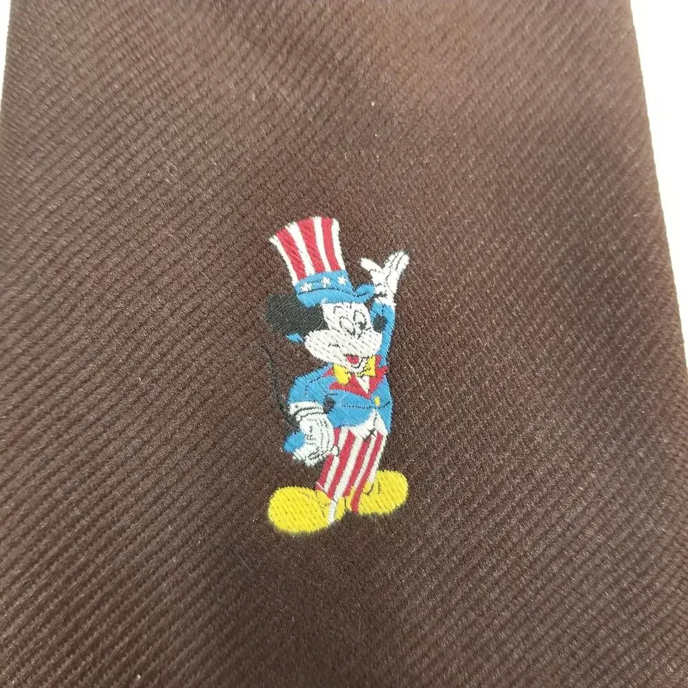 Vintage Mickey Mouse Tie By Cervantes Brown Polyester